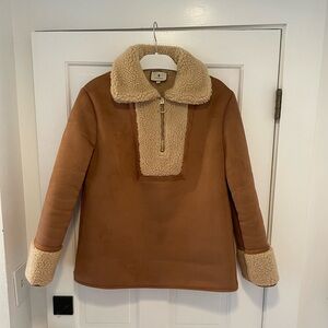 Tuckernuck Stella Shearling Jacket Womens Medium Tan Cream Neutral